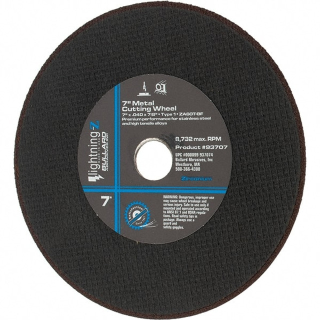 Value Collection BD-KP10340 Cutoff Wheel: Type 1, 7" Dia, 0.04" Thick, 7/8" Hole, Aluminum Oxide