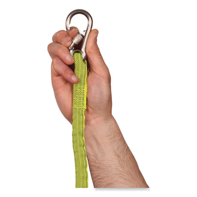 TENACIOUS HOLDINGS, INC. ergodyne® 19007 Squids 3101 Lanyard with Stainless Steel Carabiner + Cinch-Loop, 15 lb Max Working Capacity, 35" to 45" Long, Lime