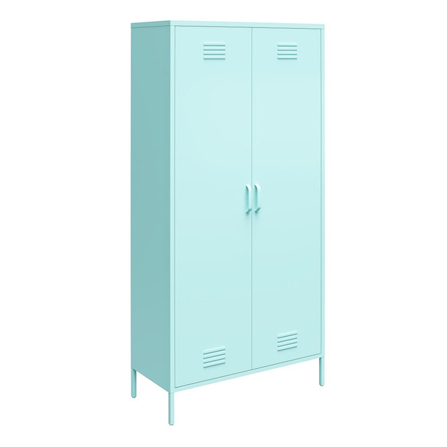 AMERIWOOD INDUSTRIES, INC. 7911811COM Ameriwood Home Cache Tall 2-Door Metal Locker Cabinet, 72-7/8inH x 35-7/16inW x 15-3/4inD, Mint