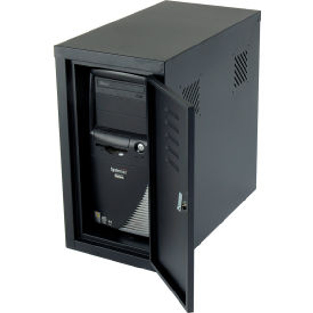 Global Industrial™ Security Computer CPU Enclosed Cabinet Side Car Black p/n 253700BK