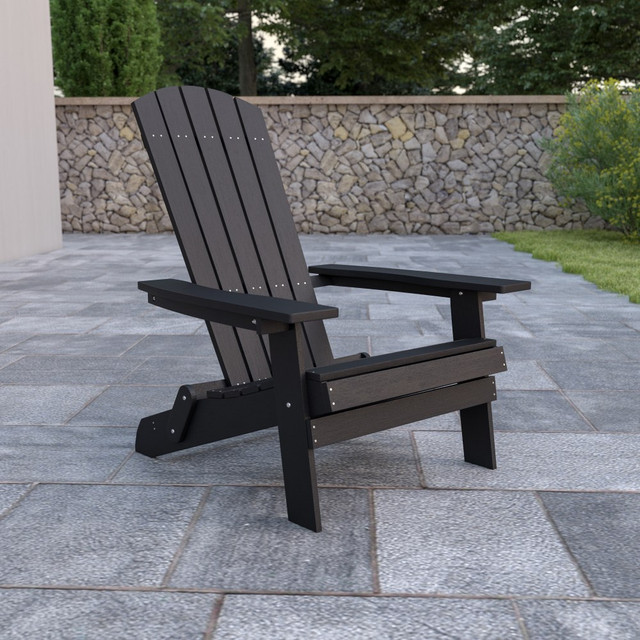 FLASH FURNITURE JJC14505BLK  Charlestown Folding Adirondack Chair, Black