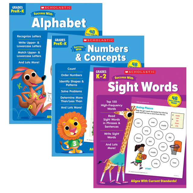 EDUCATORS RESOURCE SC-SWECST1 Scholastic Teacher Resources Grade Success Workbooks, Pre-K, Set Of 3 Books EDUCATORS RESOURCE SC-SWECST1 Scholastic Teacher Resources Grade Success Workbooks, Pre-K, Set Of 3 Books
