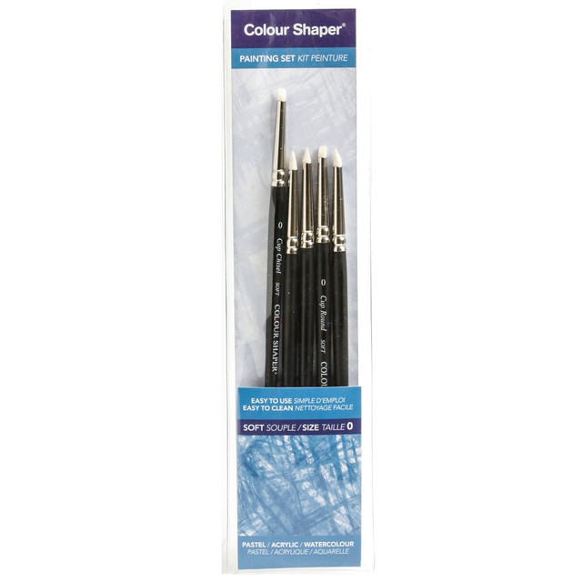 TRI-COR DISTRIBUTORS 11901 Colour Shaper Painting And Pastel Blending Tools, No. 0, Assorted Soft, Black, Set Of 5 TRI-COR DISTRIBUTORS 11901 Colour Shaper Painting And Pastel Blending Tools, No. 0, Assorted Soft, Black, Set Of 5