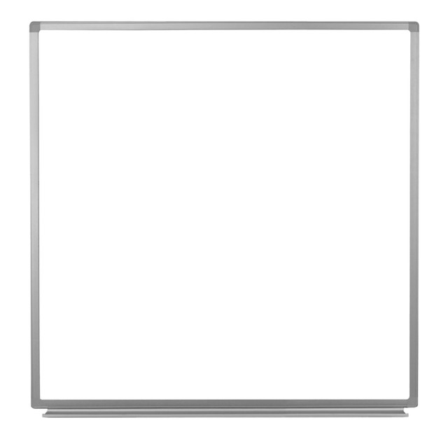 H. WILSON COMPANY WB4848W Luxor Magnetic Dry-Erase Whiteboard, 48in x 48in, Aluminum Frame With Silver Finish H. WILSON COMPANY WB4848W Luxor Magnetic Dry-Erase Whiteboard, 48in x 48in, Aluminum Frame With Silver Finish
