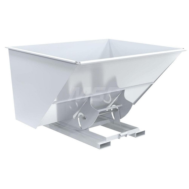 Vestil D-300-LD-NB-WHT Stationary Tilt Hopper: 2,000 lb Capacity, 82" Wide, 69" Long, 51" High