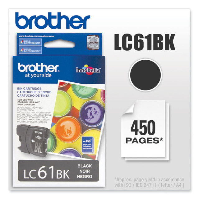 BROTHER INTL. CORP. LC61BK LC61BK Innobella Ink, 450 Page-Yield, Black