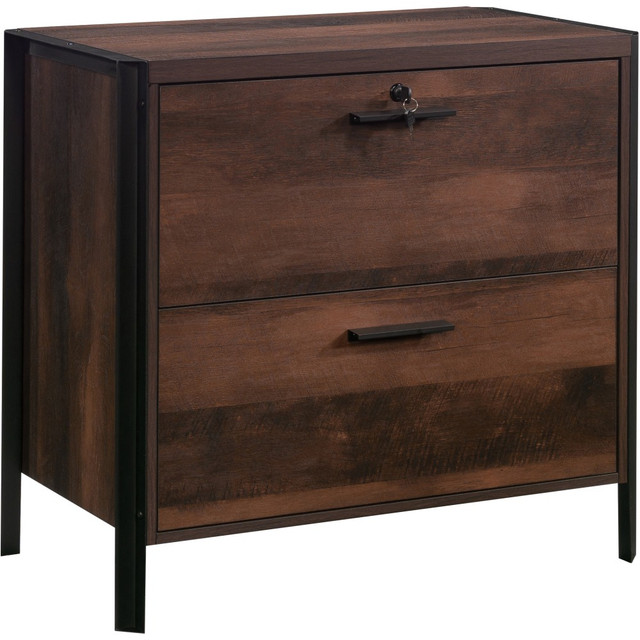 SAUDER WOODWORKING CO. 430070 Sauder Briarbrook Commercial 32inW x 18-1/2inD Lateral 2-Drawer File Cabinet, Barrel Oak/Black SAUDER WOODWORKING CO. 430070 Sauder Briarbrook Commercial 32inW x 18-1/2inD Lateral 2-Drawer File Cabinet, Barrel Oak/Black