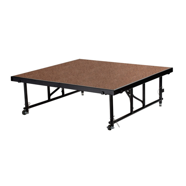 NATIONAL PUBLIC SEATING CORP National Public Seating TFXS48481624HB/1  Hardboard Transfix Stage Platform, 16in-24in,  4ft x 4ft, Brown