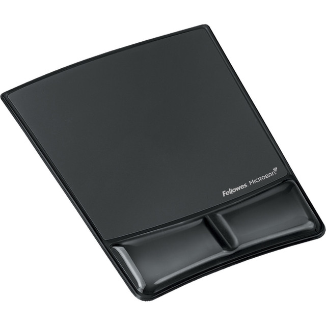 FELLOWES INC. 9182301 Fellowes Mouse Pad / Wrist Support with Microban Protection - 0.9in x 8.3in x 9.9in Dimension - Black - Gel Cushion, Polyurethane Cover