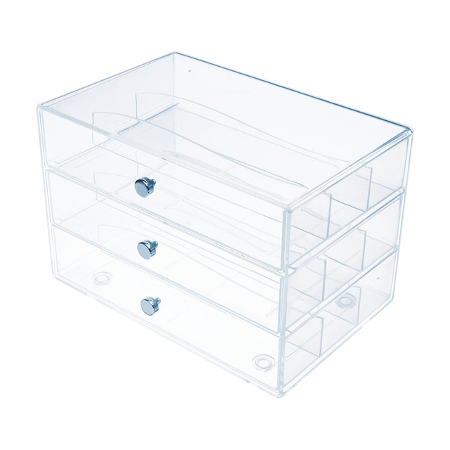 DEFLECT-O CORPORATION Deflecto 350901CR  Stackable Drawer Organizer, 6-13/16inH x 12-1/2inW x 12-1/2inD, Clear