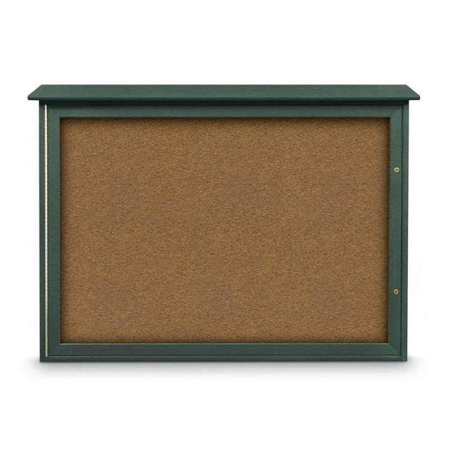 United Visual Products UVSD4836-WOODGR Enclosed Bulletin Board: 48" Wide, 36" High, Cork, Tan