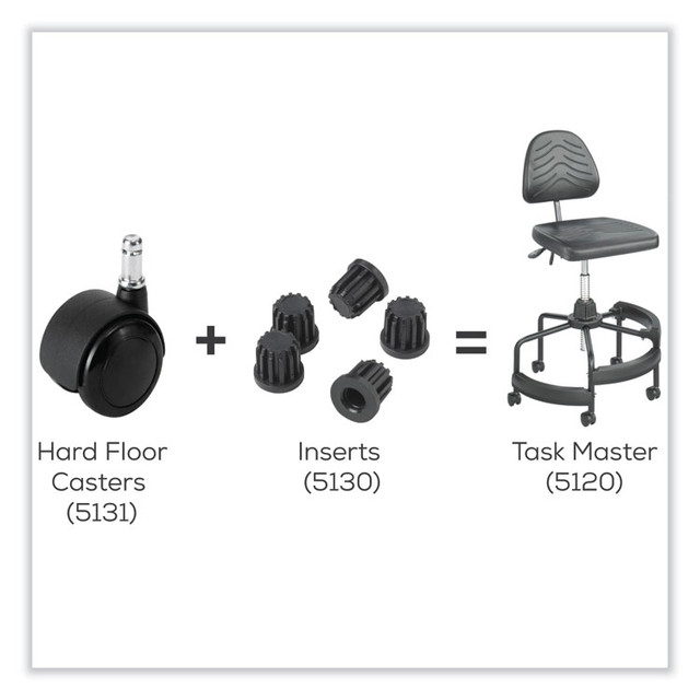 SAFCO PRODUCTS 5130 Task Master Tubular Base Inserts, Black, 5/Set