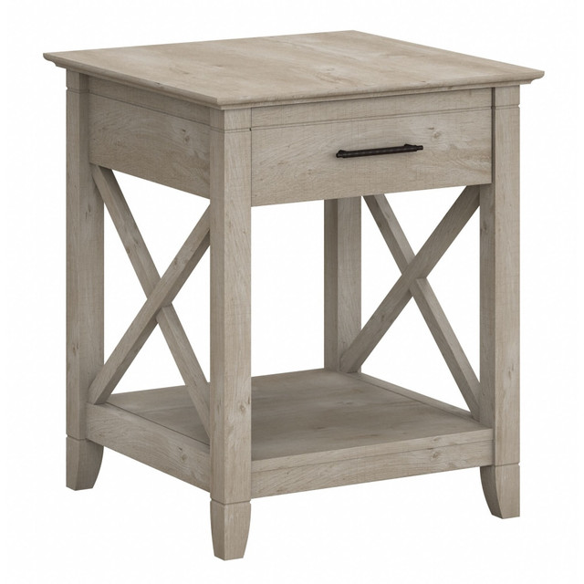 BUSH INDUSTRIES INC. KWT120WG-03 Bush Furniture Key West End Table With Storage, Washed Gray, Standard Delivery BUSH INDUSTRIES INC. KWT120WG-03 Bush Furniture Key West End Table With Storage, Washed Gray, Standard Delivery