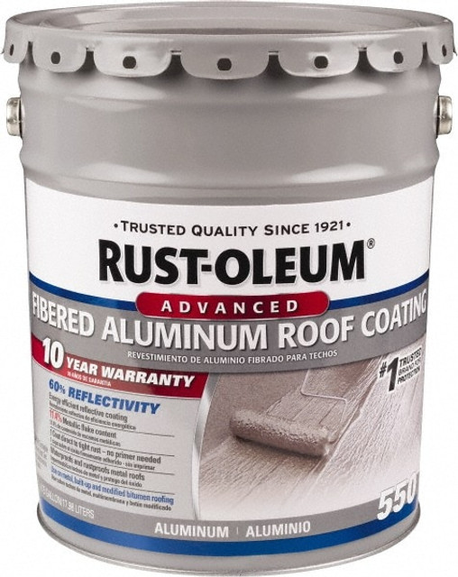 Rust-Oleum 301996 Protective Coating: 5 gal Pail, Silver