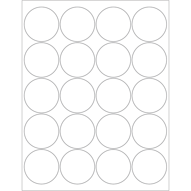 B O X MANAGEMENT, INC. Tape Logic LL302  Round Glossy Labels For Laser Printers, LL302, 2in, White, Case Of 2,000