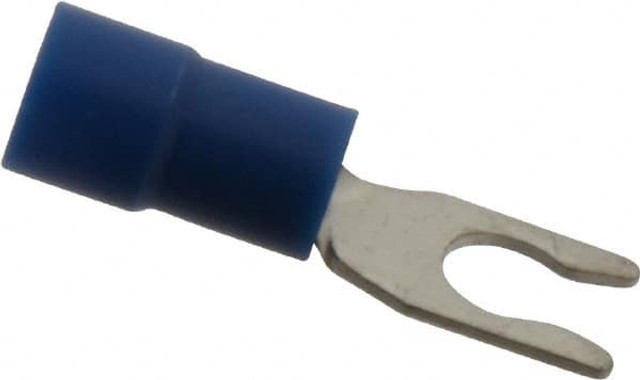 Thomas & Betts TV14-6LF-XV Locking Fork Terminal: Blue, Vinyl, Partially Insulated, #6 Stud, Crimp