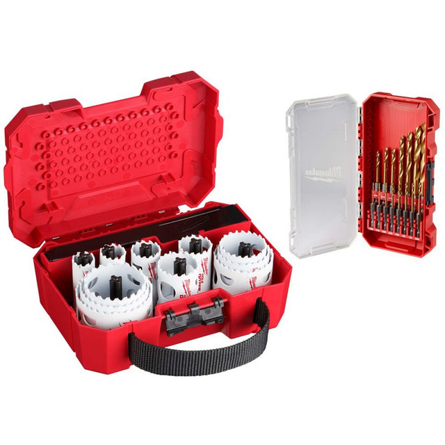 Milwaukee Tool 8604128/6088737 Hole Saw Kits; Minimum Saw Diameter (Decimal Inch): 3/4 ; Maximum Saw Diameter (Decimal Inch): 2-1/2 ; Number of Hole Saws: 11 ; Maximum Cutting Depth: 1.625 ; Cutting Edge Style: Toothed ; Material: Bi-Metal