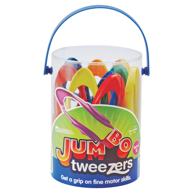 Colorful tweezers are a fun way for kids to practice fine motor skills  A great tool for fine motor coordination. Tweezers are a great way for children who are sensitive to textures to engage in tactile play.  Ergonomic depressions assist small hands in creating a proper pincer grip.  Includes a plastic storage container.  Designed for kids in pre-k to grade 2.  Fine Motor  Sensory Perception  Eye-hand Coordination  Colorful