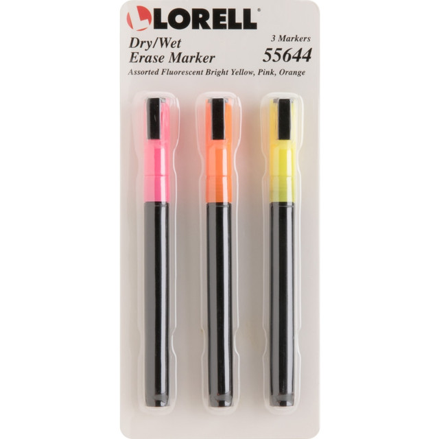 SP RICHARDS Lorell 55644  Magnetic Dry-Erase/Chalkboard Marker, Multicolor, Pack Of 3