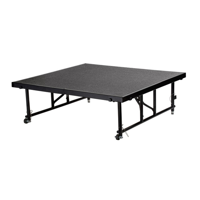 NATIONAL PUBLIC SEATING CORP National Public Seating TFXS48482432C-02/1  Carpeted Transfix Stage Platform, 4ft x 4ft, Gray