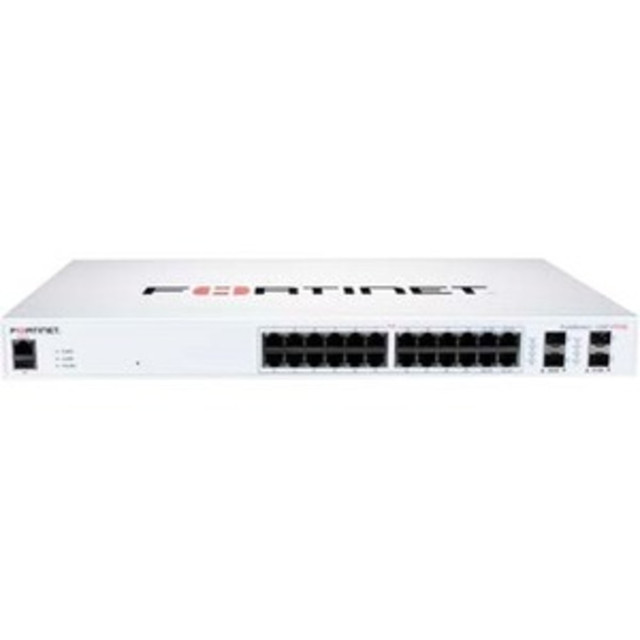 FORTINET, INC. FS-124F-FPOE Fortinet FortiSwitch 124F-FPOE Ethernet Switch - 24 Ports - Manageable - Gigabit Ethernet, 10 Gigabit Ethernet - 10/100/1000Base-T, 10GBase-X - 2 Layer Supported - Modular - 451.30 W Power Consumption - 370 W PoE Budget