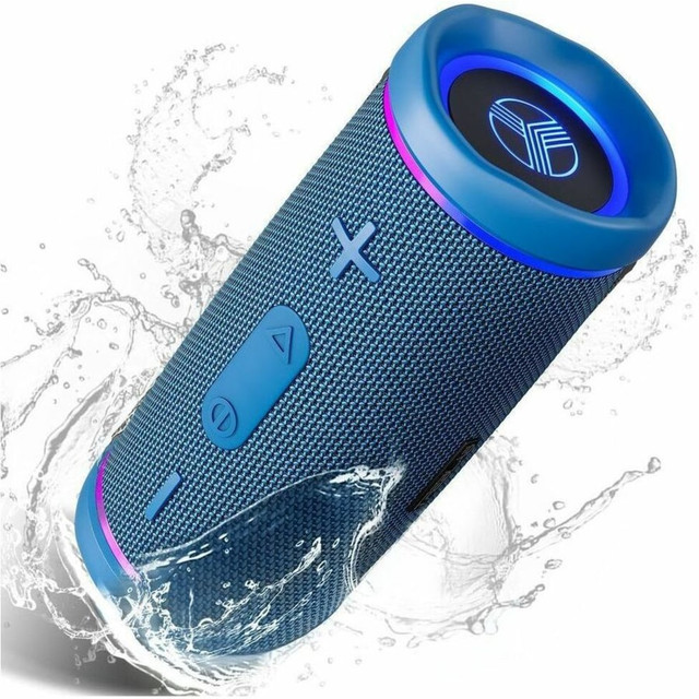 TREBLAB HD77BL HD77 - Wireless Bluetooth Speaker - 30W Stereo, 20H Battery, IPX7 Waterproof, TWS Mode, Portable Speaker with RGB Light and Shockproof Body - 50 Hz to 20 kHz - Surround Sound, 360 deg. Circle Sound, TrueWireless Stereo - Battery Recha TREBLAB HD77BL HD77 - Wireless Bluetooth Speaker - 30W Stereo, 20H Battery, IPX7 Waterproof, TWS Mode, Portable Speaker with RGB Light and Shockproof Body - 50 Hz to 20 kHz - Surround Sound, 360 deg. Circle Sound, TrueWireless Stereo - Battery Recha