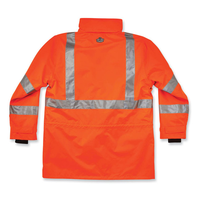TENACIOUS HOLDINGS, INC. ergodyne® 24374 GloWear 8385 Class 3 Hi-Vis 4-in-1 Jacket, Large, Orange
