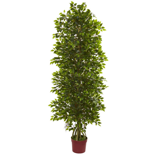 NEARLY NATURAL INC. 5492 Nearly Natural 6ftH 4-Tier Mini Ficus Tree, Green