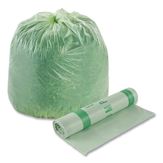 STOUT by Envision™ E4248E85 EcoSafe-6400 Bags, 48 gal, 0.85 mil, 42" x 48", Green, 40/Box