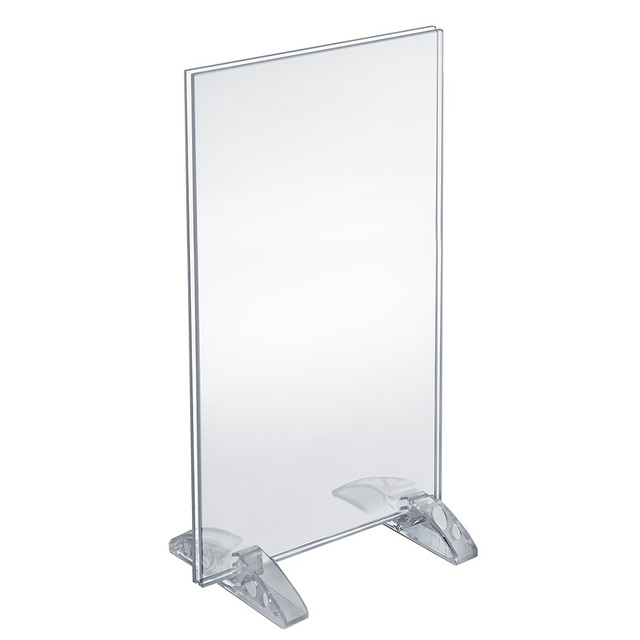 AZAR DISPLAYS 132706 Dual-Stand Acrylic Vertical/Horizontal Sign Holders, 8 1/2in x 14in, Clear, Pack Of 10 AZAR DISPLAYS 132706 Dual-Stand Acrylic Vertical/Horizontal Sign Holders, 8 1/2in x 14in, Clear, Pack Of 10