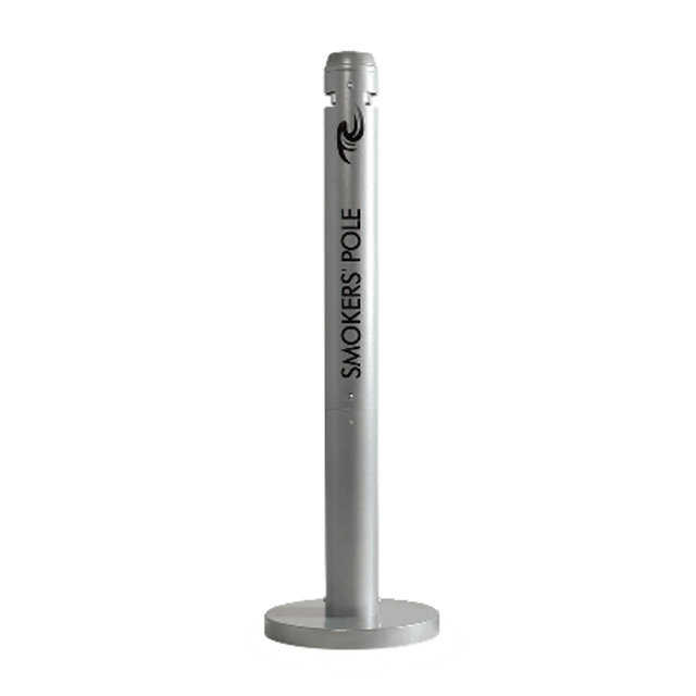 RUBBERMAID R1SM United Receptacle Freestanding Smokers Pole, 41in x 14 1/4in x 14 1/4in, Silver
