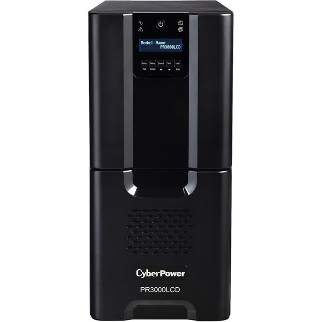 CYBERPOWERPC PR3000LCD CyberPower PR3000LCD Smart App Sinewave UPS Systems - 3000VA/2700W, 120 VAC, NEMA L5-30P, Tower, Sine Wave, 10 Outlets, LCD, PowerPanel Business, $375000 CEG, 3YR Warranty