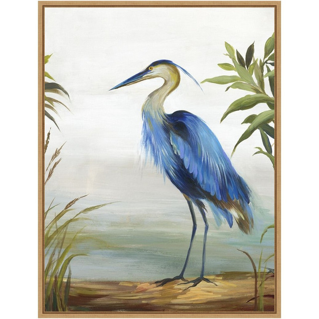 UNIEK INC. A42704987140 Amanti Art Blue Heron by Aimee Wilson Framed Canvas Wall Art Print, 24inH x 18inW, Maple