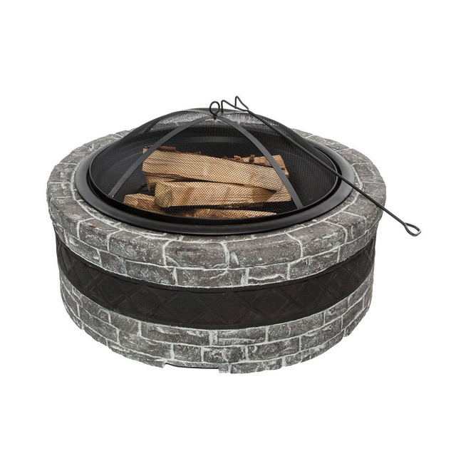 SnowJoe SJFP35-CS-STN Wood-Burning Firepits; Base Material: Cast Iron ; Bowl Material: Stainless Steel