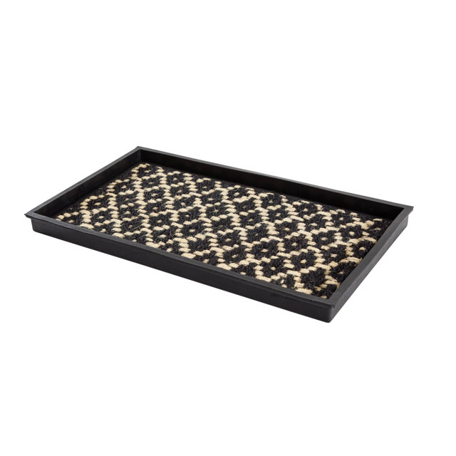 GFH ENTERPRISES INC. AMB0BT2F-005 Anji Mountain 2-Pair Rubber Boot Tray, Black/Ivory