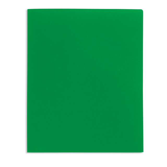 Maintaining an organized work space can help make sure that you can always find the paperwork you need within a few moments. This 2-pocket Office Depot school-grade folder provides an easy way to keep notes and memos separated, so you can grab the documents you need.  Rugged polypropylene material can endure the rigors of constant handling.  2-pocket design provides space for up to 100 sheets of letter-size paper.  Letter-size (8 1/2in x 11in) folder with 2 pockets holds your papers.  Green school-grade folder meets your filing needs.