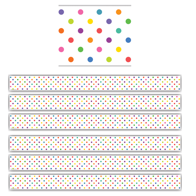 EDUCATORS RESOURCE TCR8325-6 Teacher Created Resources Border Trim, Colorful Dots, 35', Set Of 6 Packs