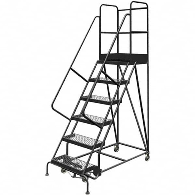 TRI-ARC KDSR106242-D3 Steel Rolling Ladder: 6 Step