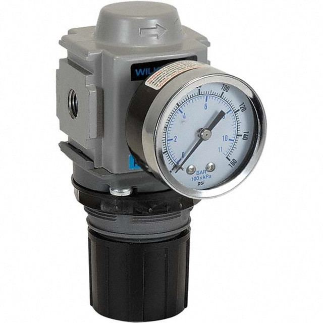 Wilkerson R18-04-F0G0B Compressed Air Regulator: 1/2" NPT, 300 Max psi, Compact