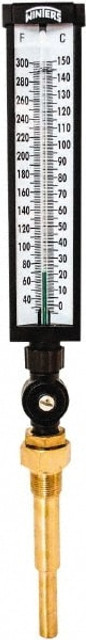 Winters TIM105-6ALF. 30 to 300°F, Industrial Thermometer with Standard Thermowell