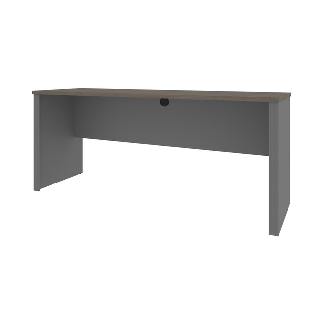 BESTAR INC. Bestar 99612-000047  Prestige + 72inW Narrow Computer Desk Shell, Bark Gray/Slate