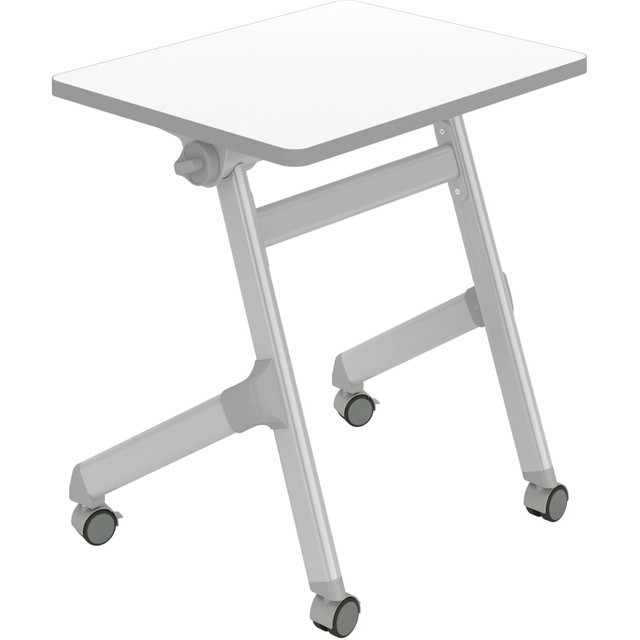 Furnish your classroom with Safco Learn 28inW Nesting Rectangle Desks, which provide ample room for individual and collaborative projects. These are versatile student desks for classrooms that frequently get rearranged. Wheels make it easy to roll desks into place, and the folding design stores compactly when you need more room to spread out.  Crafted with a powder-coat steel frame.  High-pressure laminate top.  Handles are located on either side of the desk.  1-handed mechanism flips the top up and down.  Rectangular active learning desks nestle together with 5in between surfaces. Additional desks sold separately.  4 locking caster wheels.  Small desk (48in wide or smaller) - recommended for a small or shared space.  Assembly required.  Student school desk is finished in dry erase.