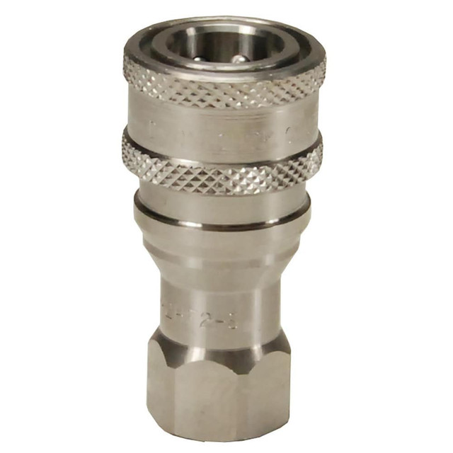 Dixon Valve & Coupling 3HF3-SS Hydraulic Hose Fittings & Couplings; Type: H-Series ISO-B Poppet Valve Female Threaded Coupler ; Fitting Type: Coupler ; Hose Inside Diameter (Decimal Inch): 0.3750 ; Hose Size: 3/8 ; Material: Stainless Steel ; Thread 