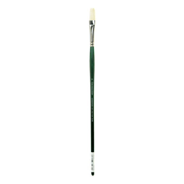 KOH-I-NOOR RAPIDOGRAPH, INC. 1271F.6 Grumbacher Gainsborough Oil And Acrylic Paint Brush, Size 6, Flat Bristle, Hog Hair, Green