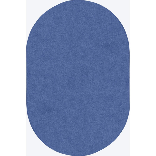 JOY CARPETS & CO. 623QQ-01 Joy Carpets Kids Essentials Oval Area Rug, Just Kidding, 6ft x 9ft, Cobalt Blue