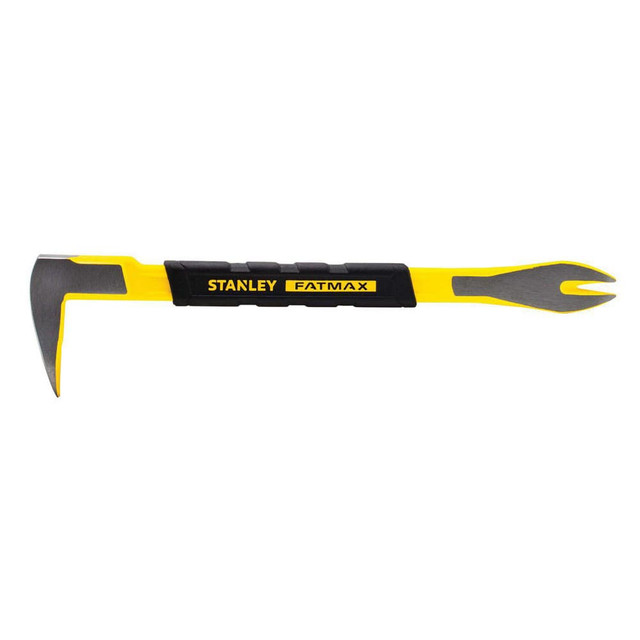 Stanley FMHT55008 Pry Bars; Prybar Type: Claw Bar ; End Angle: Gooseneck ; End Style: Claw ; Material: Steel ; Bar Shape: Round ; Color: Yellow; Black