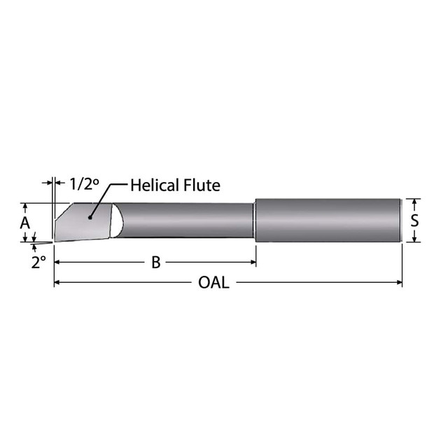 Scientific Cutting Tools HB36L Helical Boring Bar: 0.036" Min Bore, 1/4" Max Depth, Right Hand Cut, Submicron Solid Carbide