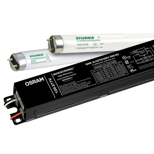 SYLVANIA 49969 Fluorescent Ballasts; Ballast Type: Electronic ; Lamp Wattage Range: 40 to 79 ; Lamp Type: T8 ; Lamp Starting Method: Instant Start ; Ballast Factor Range: Normal (0.75 to 0.99) ; Total Harmonic Distortion (%): 10