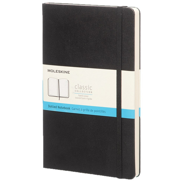 MOLESKINE 892703  Classic Hard Cover Notebook, 5in x 8-1/4in, Dotted, 240 Pages, Black