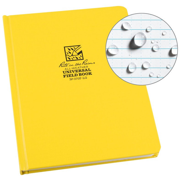 Rite in the Rain 370F-LG Fabrikoid Universal Hard Cover Book - 6 x 8 Yellow